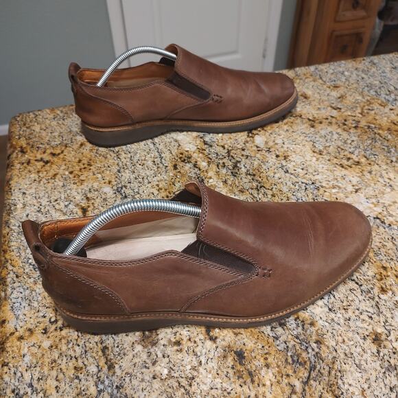 Tommy Bahama Shoes Mens Size 11.5 Brown Leather Slip On Eaton Loafers Comfort - Picture 5 of 14